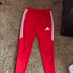 red adidas sweatpants
